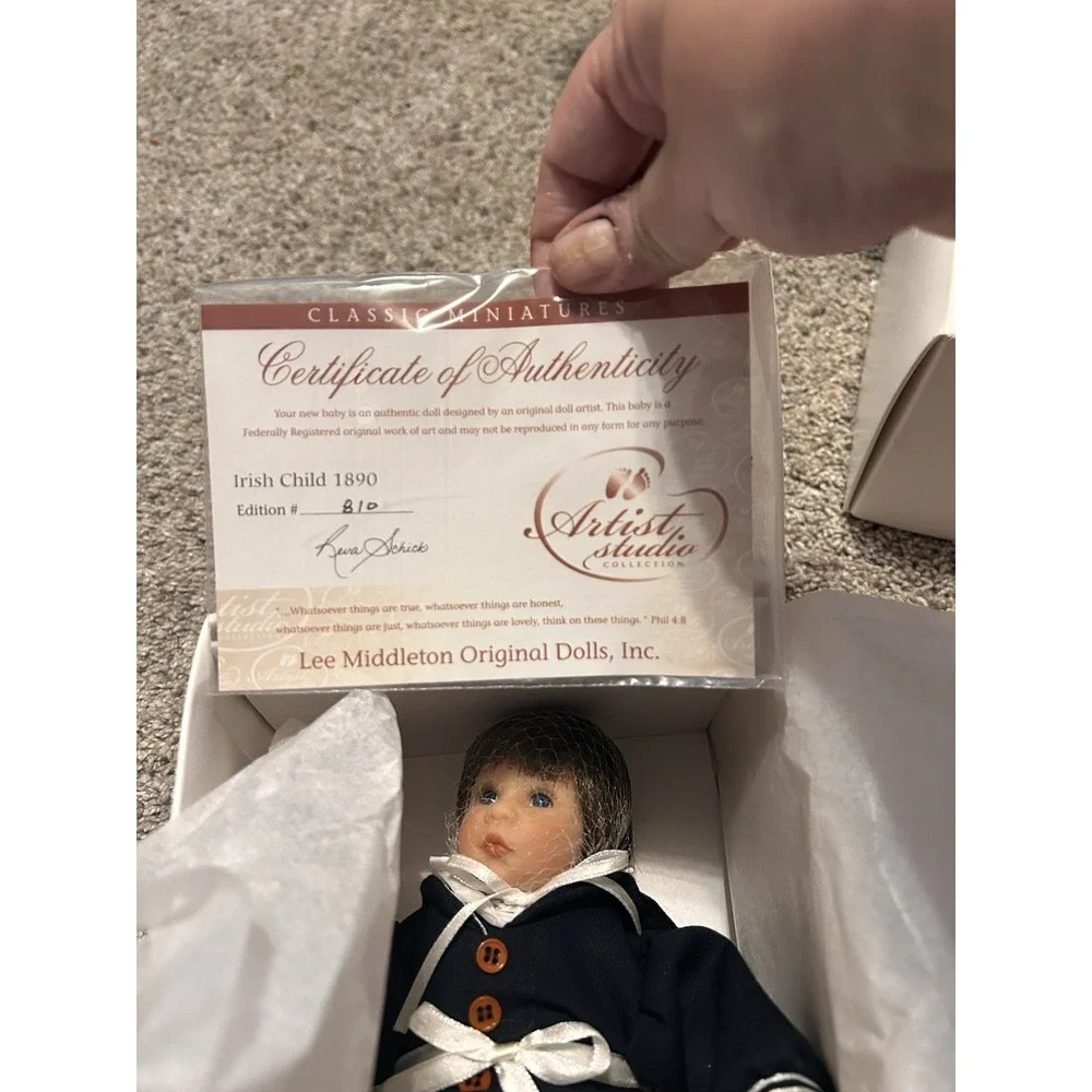Lee Middleton Irish Child 1890 Miniature Doll #810 COA Artist Studio Reva Schick